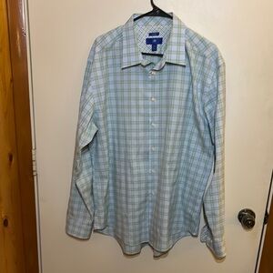 Egara Men's Green Plaid Shirt XXL non-iron